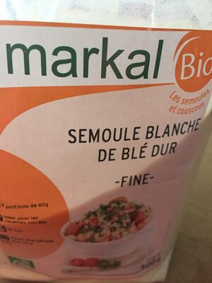 Semoule Blanche De Ble Dur ingredients label