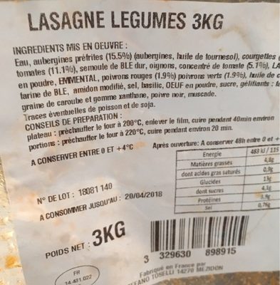 Lasagnes Aux Légumes