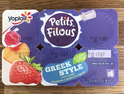 Petits Filous Layered Fromage Frais 6X55g front packaging