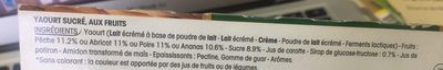 Panier de Yoplait Abricot, Ananas, Pomme, Poire ingredients label