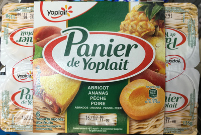 Panier de Yoplait Abricot - Ananas- Pêche - Poire