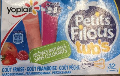 Petits Filous Tub's Goût Fraise, Pêche, Framboise