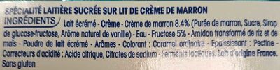 Perle de lait ingredients label