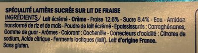Perle de Lait fraise ingredients label