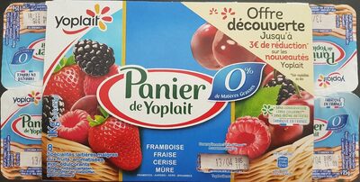 Panier de Yoplait 0% de MG front packaging