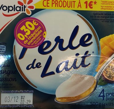 Perle de lait sur lit de mangue passion