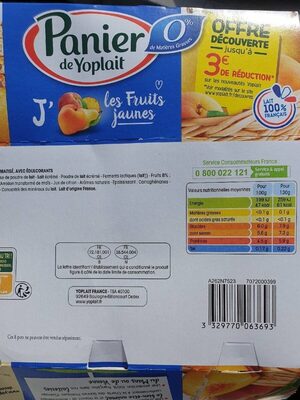 Yaourt 0% mat.gr., aux fruits, aromatisé, avec édulcorants