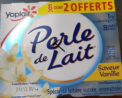 Perle de lait Vanille 8 x 125 g dont 2 offerts front packaging
