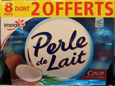 Spécialité laitière sucrée à la noix de coco, aromatisée