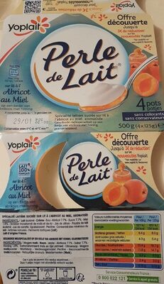 Spécialité laitière sucrée sur lit à l'abricot au miel, aromatisée