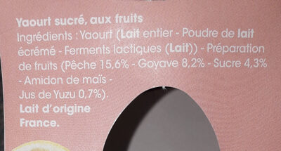 Smoothie Bowl ingredients label