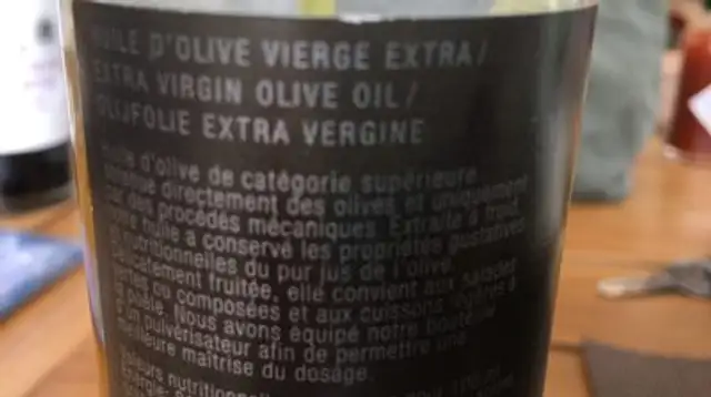 Extraneitsytoliiviöljy ingredients label