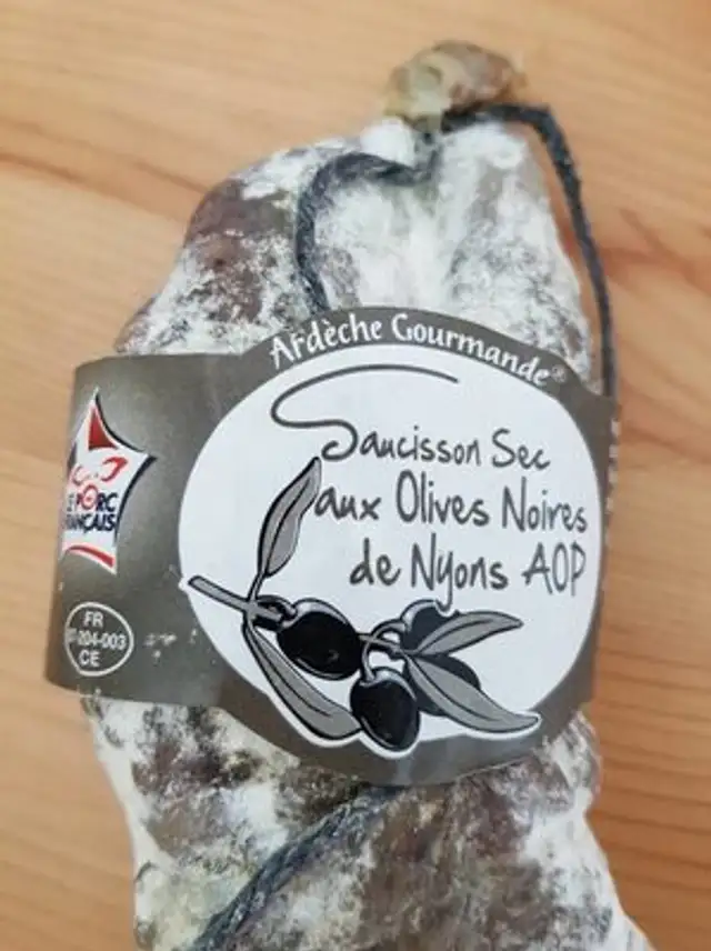 Saucisson sec aux olives noires de Nyons AOP