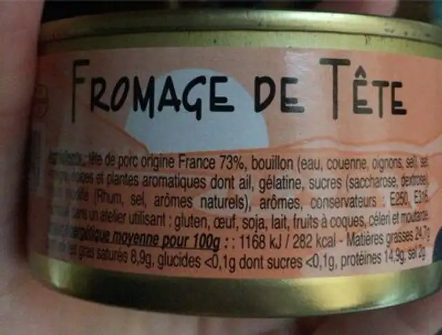 Fromage de tete TEYSSIER nutrition facts table