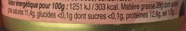 Pate de jambon TEYSSIER nutrition facts table