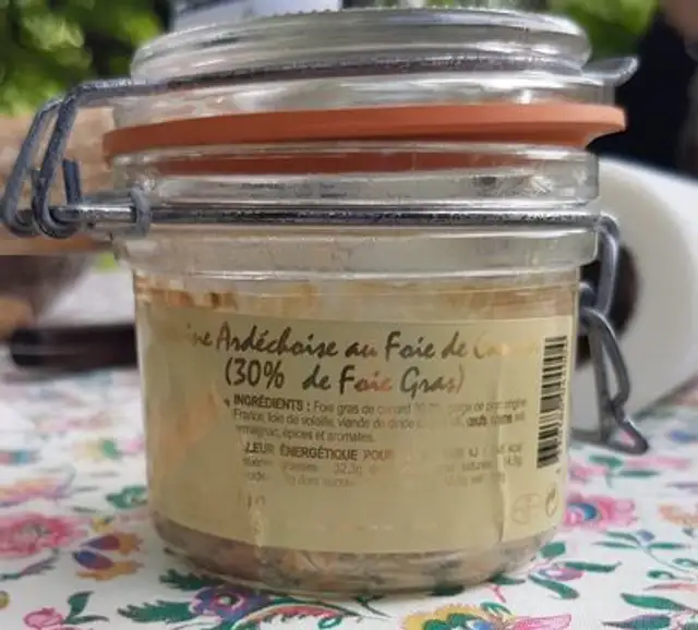 Terrine ardéchoise au fois gras ingredients label