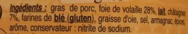 Mousse Ardechoise aux chataignes TEYSSIER ingredients label