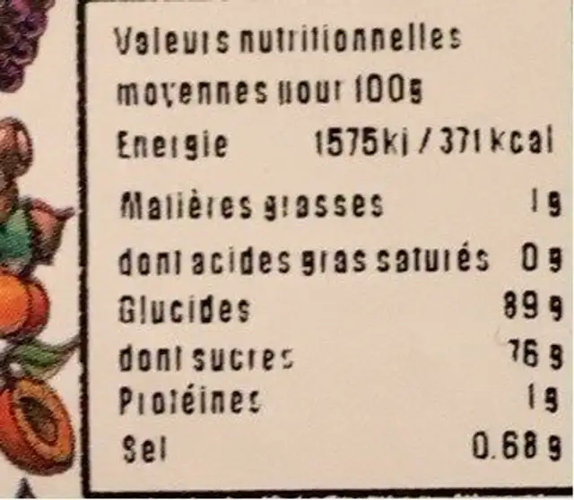 Fraises deshydratees nutrition facts table