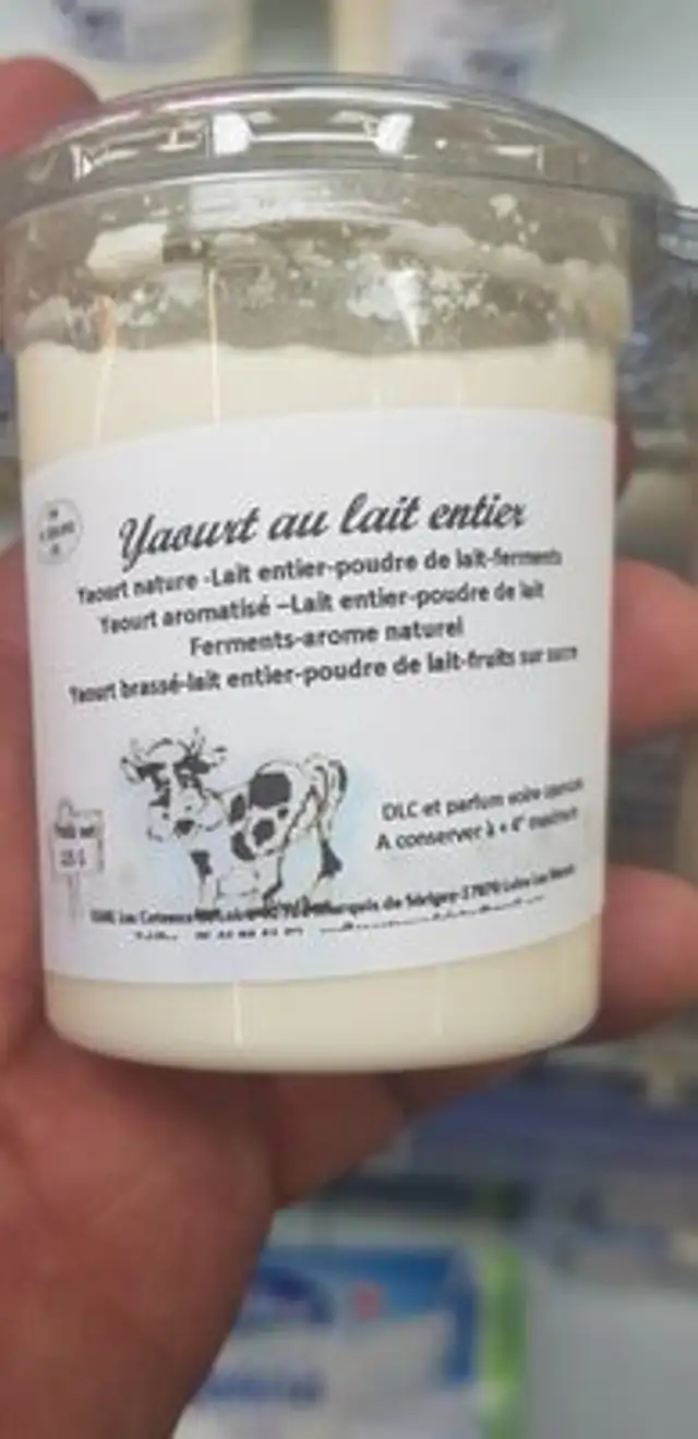 Yaourt au lait entier ingredients label