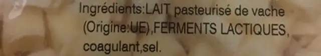 Emmental dés ingredients label
