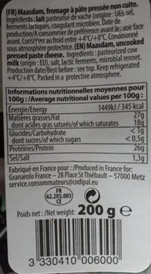 APPETisi nutrition facts table