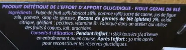 Booster Figue germe de blé ingredients label