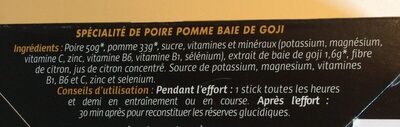 Prépa+ ingredients label