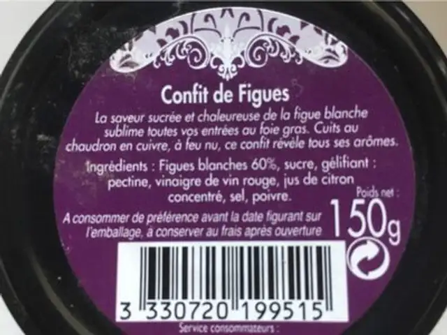 Confit de figurs ingredients label