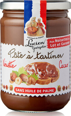 Pâte à tartiner noisettes cacao front packaging