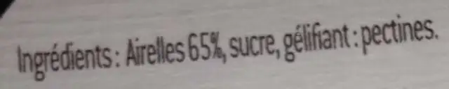 Airelles ingredients label