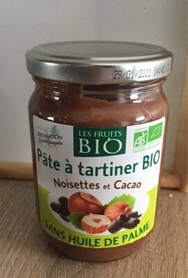 Pate a tartiner bio noisettes et cacao