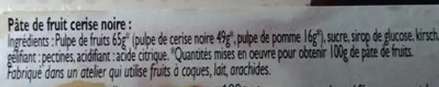 Cerise Noire pour vos fromages ingredients label