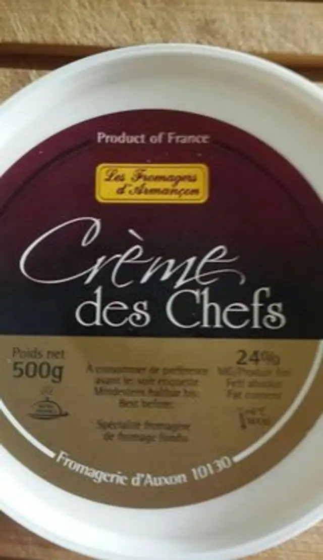 Crème des chefs ingredients label