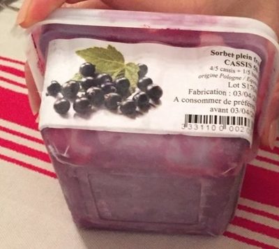 Sorbet Plein Fruit Cassis front packaging