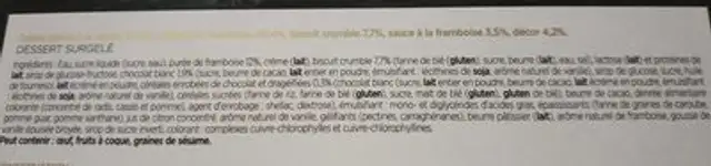 Sapin glacé ingredients label