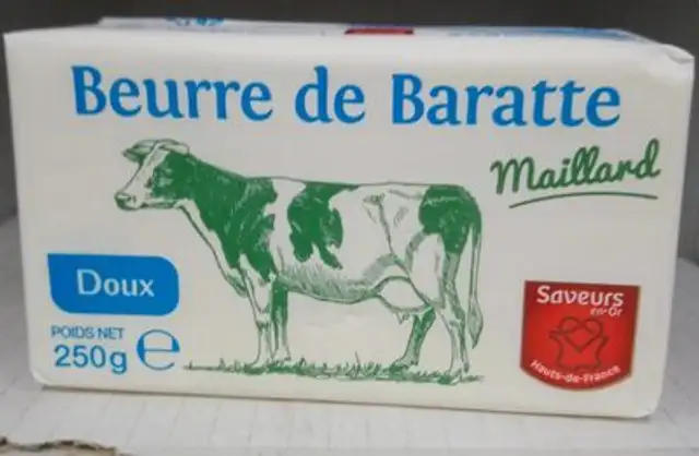 Beurre de Baratte doux nutrition facts table