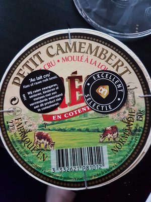 Petit camembert au lait cru, moulé à la louche front packaging