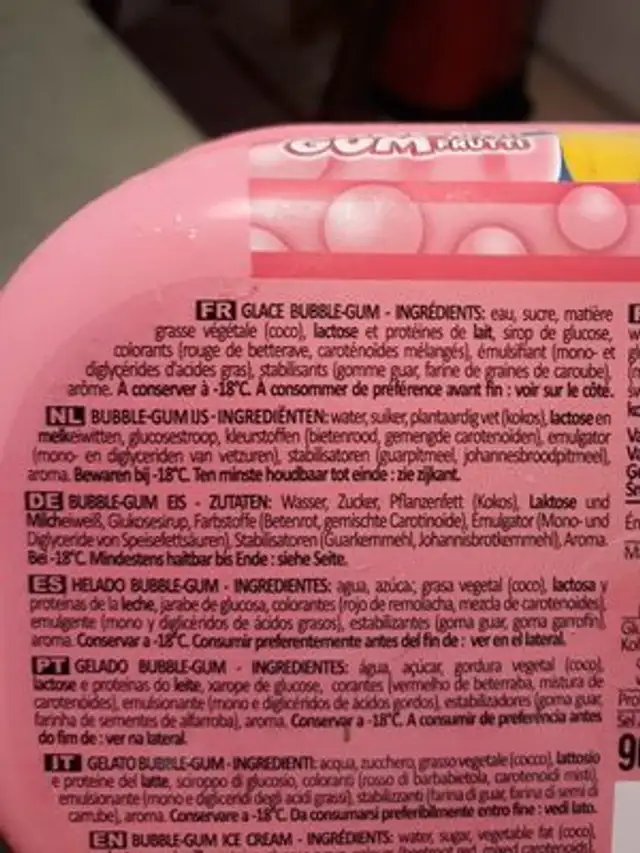 YETI tutti frutti bac ingredients label