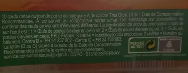 Maxi coque ingredients label