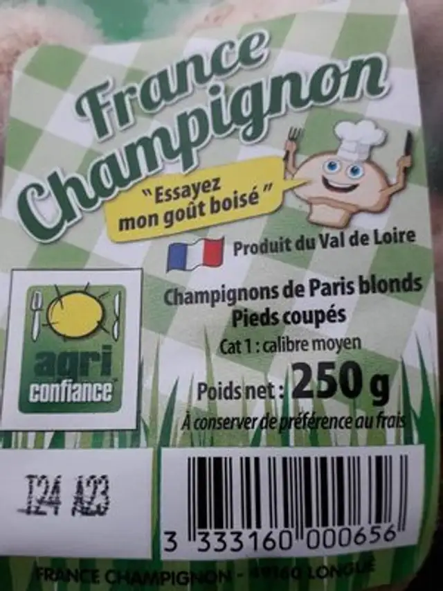 Champion de Paris blonds pieds coupes ingredients label