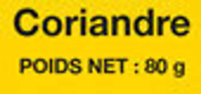 Coriandre fraîche ingredients label