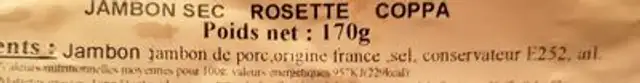 Plateau raclette ingredients label