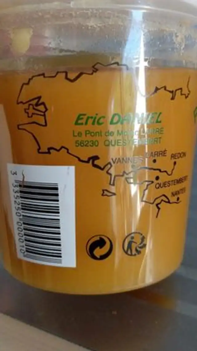 Miel ingredients label