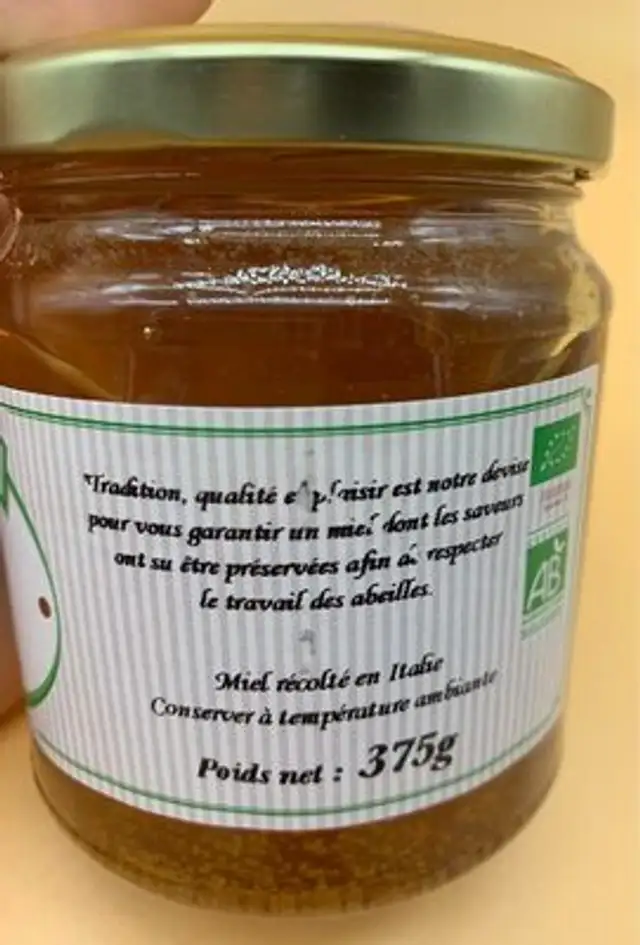 Miel d'Oranger BIO ingredients label