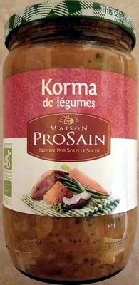 Korma de légumes au lait de coco front packaging