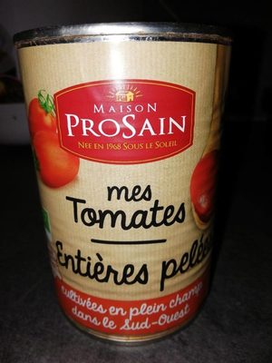 Tomates entières pelées front packaging
