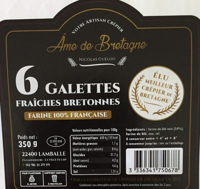Galettes fraiches bretonnes front packaging