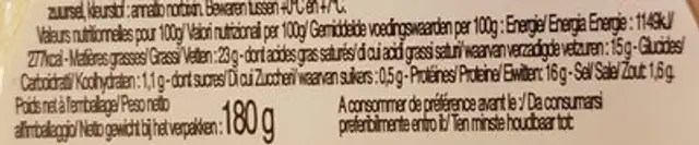 Germaing Langres AOP 180g nutrition facts table