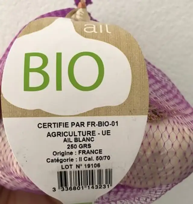 Ail Bio 259g ingredients label