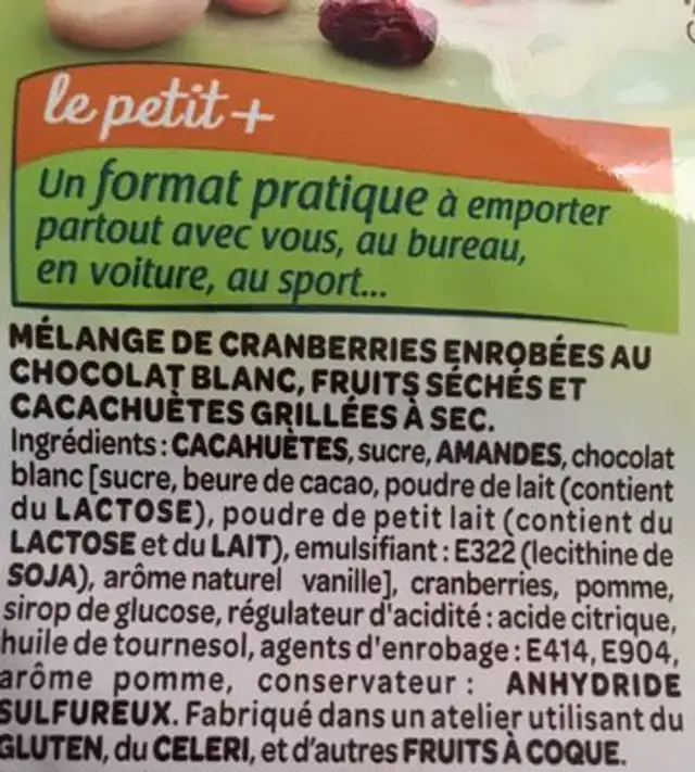Aperifruits pause douceur ingredients label